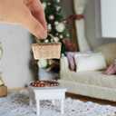 Totority Miniature Woven Basket for Dollhouse Realistic Handheld Prop for Home Decor Crafts and Photography Mini House Supplies Color