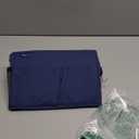 Surblue Bedside Caddy Hanging Organizer Storage Bag Pocket for Bunk, Hospital, College Dorm Rooms, Baby Bed Rails, Camp - 4 Pockets, 2 Hooks (Blue) (Small)