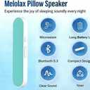 Under Pillow Speaker with Bluetooth, Memory Card Playback, Timer Function/Volume Control, Deep Base Flat Soft Design for Sleep and Bedtime Entertainment (Blue)