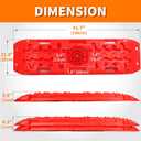 OULEME Off-Road Traction Boards with Jack Lift Base, Recovery Board for Sand, Mud, and Snow Tracks - Tire Traction Pads for RV Truck Jeep SUV (Red)