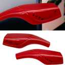 2PCS Car Steering Lever Cover Knob Protection Cover - Gear Shift Decorative Cover Interior Protection - Compatible with Tesla Model 3 Model Y - Red