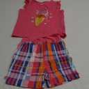 Girl Summer Short Set Cotton Outfits Short Sleeveless Tee T Shirt Tank Top Shorts Pant 2PC Set 7-8