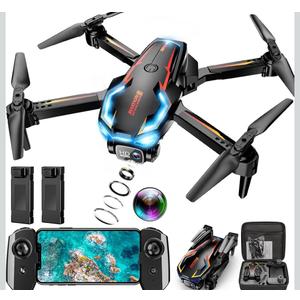 Drone with Camera for Adults, 2K HD FPV Drones with Upgrade Altitude Hold, One-Key Take Off/Landing, Speed Adjustment, Headless Mode, 2 Batteries, Toys Gifts for Teen Boys Girls, Beginner