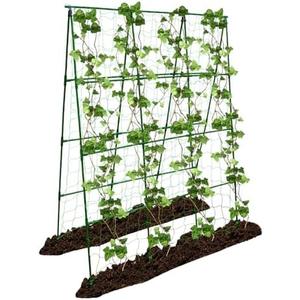 PHENEAHILL Large A-Frame Garden Trellis for Tomatoes, Cucumbers & Heavy Climbing Plants - Rust-Resistant, Heavy-Duty Steel, Perfect for Outdoor Gardens & Vertical Gardening(47" W x 63" H)