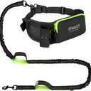 Hands Free Dog Leash for Medium Large Dogs, Waist Support Padded Bungee Dog Running Leash with Reflective Stitching for Walks, Jogging, Running, Hiking, and Dog Training