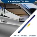 Car Window Tint Film Heat UV Blocking Sun Protection Anti-Glare Privacy Film Chameleon 25'' Inch x 20ft Blue Purple VLT 17% IRR 93% UVR 99.5%