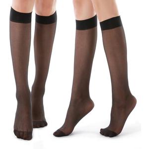G&Y 9 Pairs Knee High Pantyhose with Reinforced Toe - 20D Nylon Stockings for Women