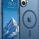 Magnetic for iPhone 16 Case (Compatible with MagSafe) (Military Grade Drop Protection) Slim Translucent Matte Shockproof with Anti-Fingerprint Phone Case, Deep Blue