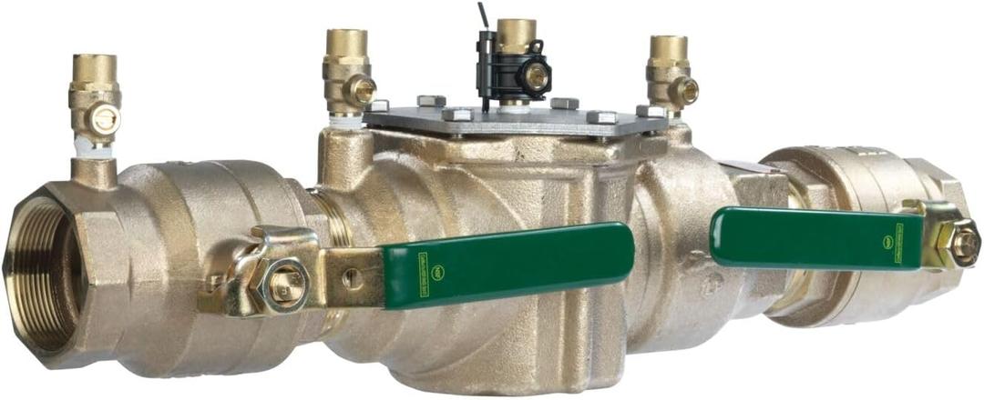 Watts LF007 Series 2" Lead-Free Copper Silicon Alloy Double Check Valve Backflow Preventer Assembly, Quarter Turn Shutoff, Single Top Entry, NPT Connections, Freeze Sensor, Modular Design