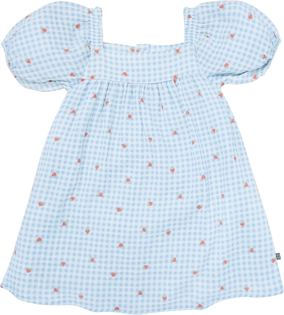 Modern Moments by Gerber Baby Girls' Dress with Puff Sleeves (2T, Strawberry Gingham)