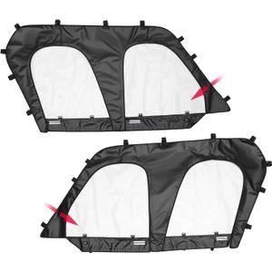 KEMIMOTO Soft Upper Doors Compatible with Kawasaki Teryx 4 800 2016-2025 and Teryx 4 S 2021-2025, Tear-Resistant Embossed PVC Cab Enclosure Clear Upper Windows