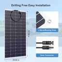 Solarapex 200watt Flexible Solar Panel -Lightweight Mono Solar with ETFE Coating, IP68 Waterproof, Fiberglass Protection for 12V Battery Charging in RV, Boat, Marine, Camping & Off-Grid(200W)