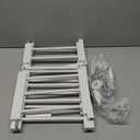 Dog Gate - 18"-45" Adjustable Extra Wide Metal Baby Gate to Step Over, 10" Tall Small Pet Gate with 3 Extension Kits, Pressure Mounted for Doorways & Stairs (White)