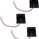 Pack of 3 3 AA Battery Holder with Leads, 3 AA Battery Holder with Wires