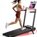 RHYTHM FUN 16% Incline Walking Pad, Handle Bar, 37.4" Running Belt, 300 LBS