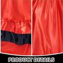 Dance Skirt for Women, Flamenco & Belly Dance Skirt, Long Satin Spanish Folk Costume, Halloween Costume, Red with Black