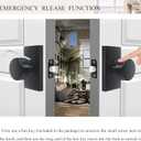 Matte Black Door Knobs Interior with Lock, Modern Privacy Rectangle Door Knob Door Handles for Bathroom Bedroom