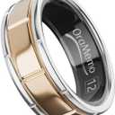 Smart Ring 1.0 for Men/Women, No Subsripition Fee, 7-8 Days Battery Life, HRV/Stress Monitoring/Sleep Track/Fitness for iOS and Android(Matte Gold & Silver, Size 12)