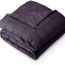 Bare Home Weighted Blanket Full or Queen Size 15lb (48" x 72") for Adults - All-Natural 100% Cotton - Premium Heavy Blanket Nontoxic Glass Beads (Eggplant, 48"x72")