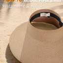 Sun Visor Hat for Women, Wide Brim Straw Visors Beach Hat Roll Up Foldable Beach Visors Summer UV Protection (One Size, Khaki)