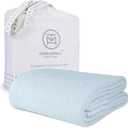 Threadmill Luxury Cotton Blankets for King Size Bed | All-Season Cozy 100% Cotton King Size Blanket | Herringbone Soft Fall Thermal Blanket fits Cal King Size Bed | Light Blue (King (106" x 92"))