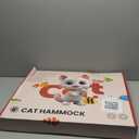 2 in 1 Wooden Cat Hammock, Comfortable and Breathable Hanging Cat Bed with Soft Mattress and PillowSuitable for Cats or Small dogs1