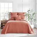 Levtex Home - Mills Waffle - King Quilted Bedspread Set - Adobe Cotton Waffle - Bedspread Size (120 x 104in.), Sham Size (36 x 20in.)