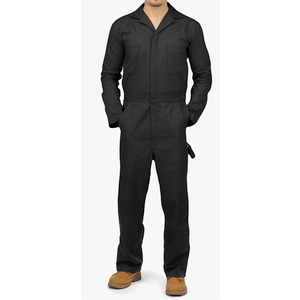 Men’s Twill Coverall Relaxed Fit Long Sleeve Utility Work Wear Size L