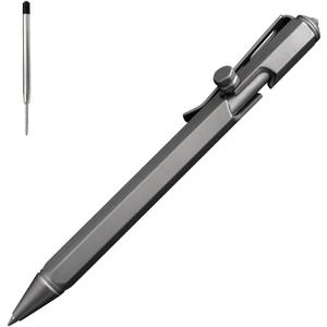 Cool Hand 5.2'' Bolt Action Pen, Titanium Alloy EDC Metal Pen, Ballpoint Ink Refillable, with a Refill, Gray