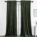 Benedeco Green Velvet Curtains for Bedroom Window, Super Soft Luxury Drapes, Room Darkening Thermal Insulated Rod Pocket Curtain for Living Room, W52 by L90 inches, 2 Panels (52"W x 90"L (Pack of 2))