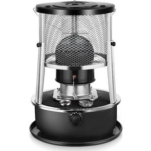 2 in 1 Portable Kerosene Heater & Stove 9000 BTU Non-Electric Indoor Outdoor Heater for Camping, Hunting, Cooking, Home, Garage, and Emergency Preparedness - Black