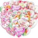 24Pcs Happy Mother's Day Balloons 18inch Aluminum Foil Balloons Heart Balloons for Mother's Day Birthday Party Decorations Mothers Day Decorations(Pink)