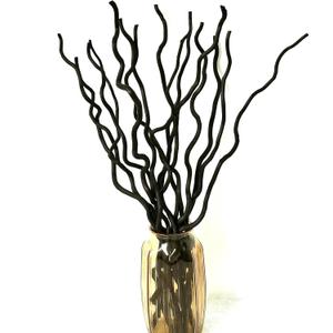 Dried Curly Willow Branches, 21-23 Inch Natural Dried Branch Twigs Decorative Wood Sticks for DIY Crafts, Vases Wedding Home Dcor, Elegant Black