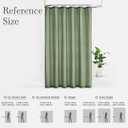 KGORGE Forest Green Shower Curtain for Bathroom, Linen Fabric Semi Sheer Lightweight Waterproof Thick Neutral Button Hole Shower Curtains for Bathtub, 72 x 72 inches Long, 12 Hooks Included, 1 Panel