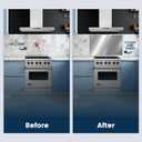 24" x 30" Reversible Metal Backsplash Matching screws | Compatible with Broan-NuTone SP3004 - Ultra Flat and Flushed Metal Panel Splatter Guard for Stovetop Easy Installation