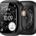 amBand Metal Case Screen Protector Cover for Apple Watch Ultra 3/ Ultra 2/ Ultra 49mm, W3 Rugged Bumper Thin Frame + 9H Tempered Glass Film + Ceramic-Like Back Cover, [Stylish] [Waterproof], Matte Black