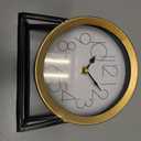 VinSees Modern Golden Table Clock on Stand, Decorative Desk and Shelf Clock, Mantel Clock Farmhouse Clock Non-Ticking, Home Décor for Living Room, Bedroom, Bedside, Desk, Gift Clock (Gold)