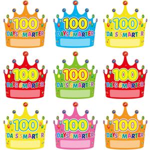 Fancy Land 36 Packs 100 Days Paper Crowns 100th Day of School Crowns for Classroom Supplies