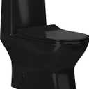 Ivy One Piece Toilet Dual Vortex Flush in Glossy Black 1.1/1.6 gpf