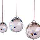 100mm Large Crystal Prism Suncatcher for Windows Hanging, Clear Glass Crystal Sun Catcher Beads Pendants Maker Balls for Indoor Outdoor Garden Feng Shui Home Decor