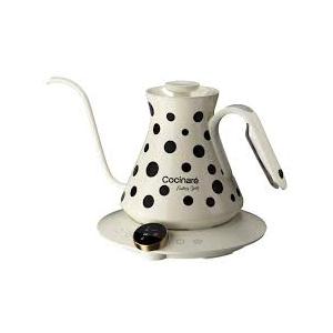 Cocinare Colorchanging Collection Polka Gooseneck Electric Kettle, ±0.5℉ Precise Temperature Control for PourOver Coffee & Tea, Quick Heating 1500W, Stainless Steel Interior, 0.9L