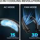 AMACOOL Portable Neck Fan with Ice Cooling Plate, Birthday Gifts for Men Women, 3-Speed Hands-Free Personal Cooler with LED Screen, Bladeless Cooling Fan for Beach Camping Travel Essentials 2026