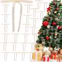 24Pcs Velvet Ribbon Bows for Christmas Tree, Christmas Wreath Bows,Vintage Rustic Ornaments for Garland, Wreath, Gift Wrapping, Treat Bags and DIY Holiday Decorations (5" x 7") (Champagne)