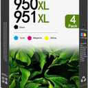 950XL 951XL Ink Cartridge 4-Pack(Black/Cyan/Magenta/Yellow) - Replacement for HP 950XL and 951XL Ink Cartridges Combo Pack Compatible for OfficeJet Pro 8100 8600 8610 8615 8620 8630 8640 Printer
