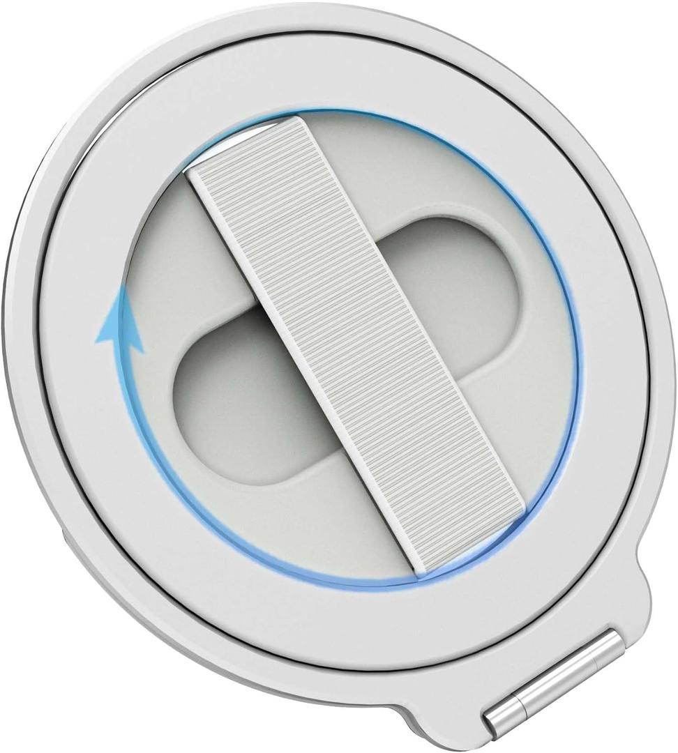 Grat 4 for Magsafe Magnetic Phone Grip Stand, 360 Rotatable Elastic Strap Loop, Detachable Ultra-Thin Aluminum Ring Kickstand Compatible with iPhone 17 Pro Max Air 16 15 14 13 12, Silver