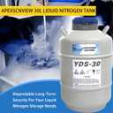 30L Liquid Nitrogen Tank, Aluminum Alloy Cryogenic Container Liquid Nitrogen (LN2) Dewar, Semen Tank, Liquid Nitrogen Dewar with 6 Canisters & Carry Bag (30L), 30 liters