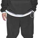 Mens 2 Piece Polar Fleece Tracksuits Hooded Sweatshirts and Sweatpants Casual Jogger Set XL