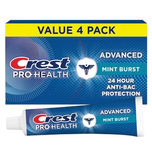 Crest ProHealth Advanced Antibacterial Protection Toothpaste  Pack of 4, 5 Oz Tubes