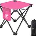 Opliy Camping Stool Upgrade Foot Stool for Camping Fishing Hiking Gardening and Beach, Camping Seat with Carry Bag (Rose Red)