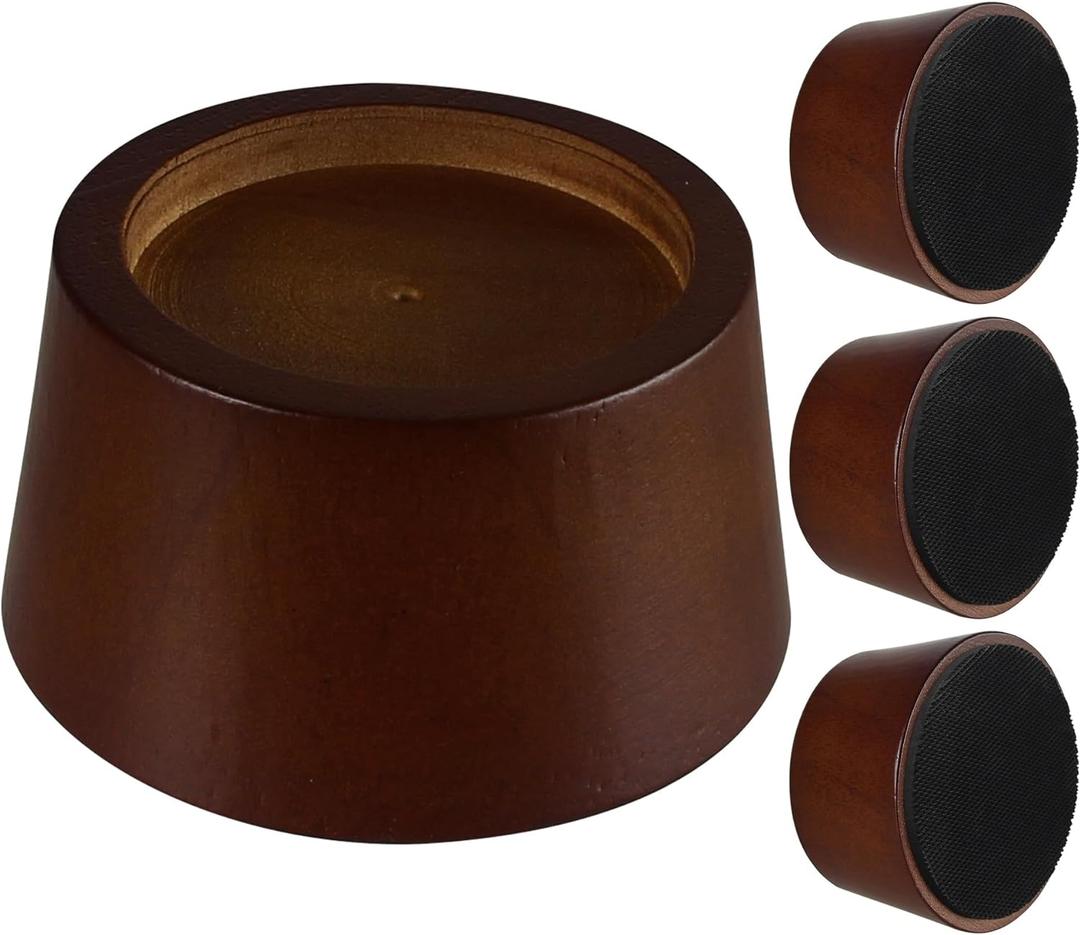 OneDream Wood Bed Furniture Risers Blocks - 2 inch Set of 4 Bed Risers, Heavy Duty Solid Wood Round Risers, Sofa Riser with Non-Slip Pad, Create Storage Space and Easy Cleaning for The Sweeper